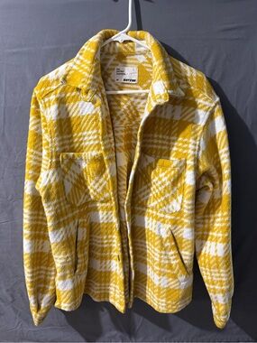 Eptm Yellow & White Plaid Shacket Jacket